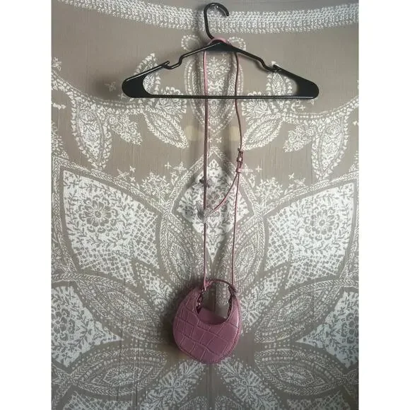 Staud Micro Mini Pink Purse in Crocodile Texture - Picture 5 of 6